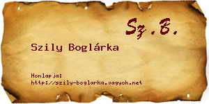 Szily Boglárka névjegykártya